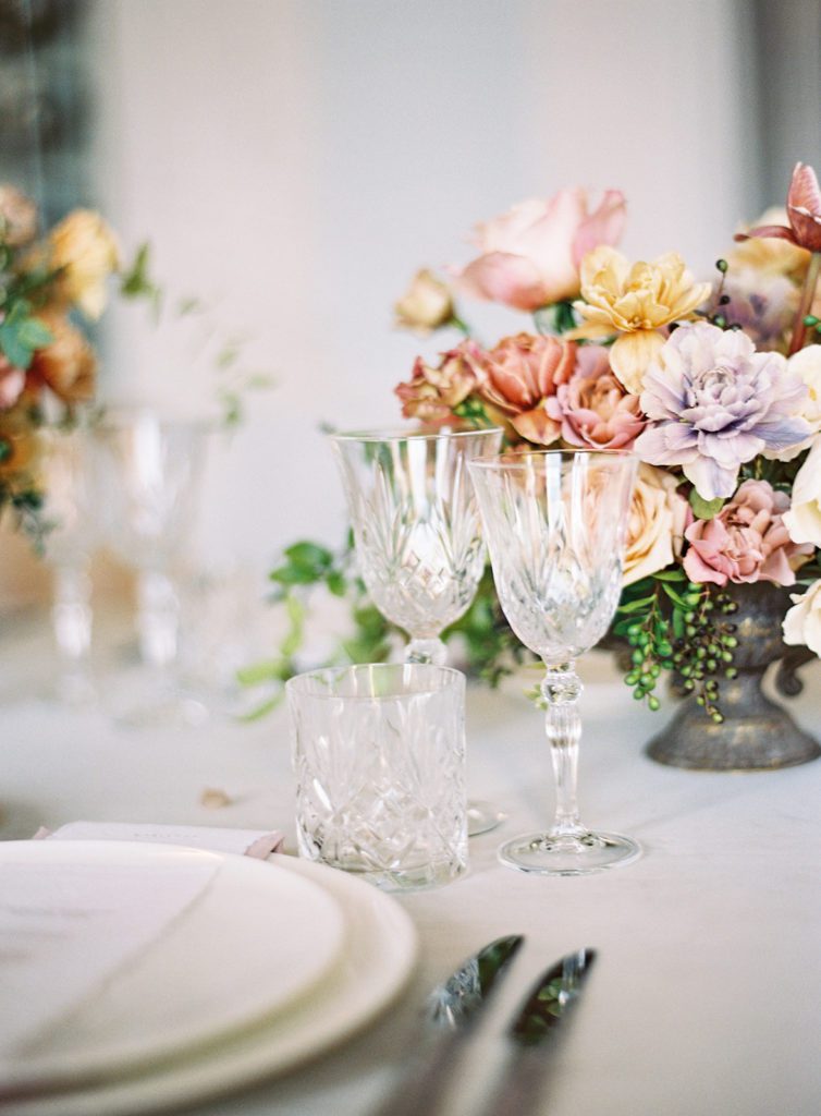 Wedding reception details at Villa Sola Cabiati on Lake Como in Italy photographed on film by Lake Como wedding photographer.