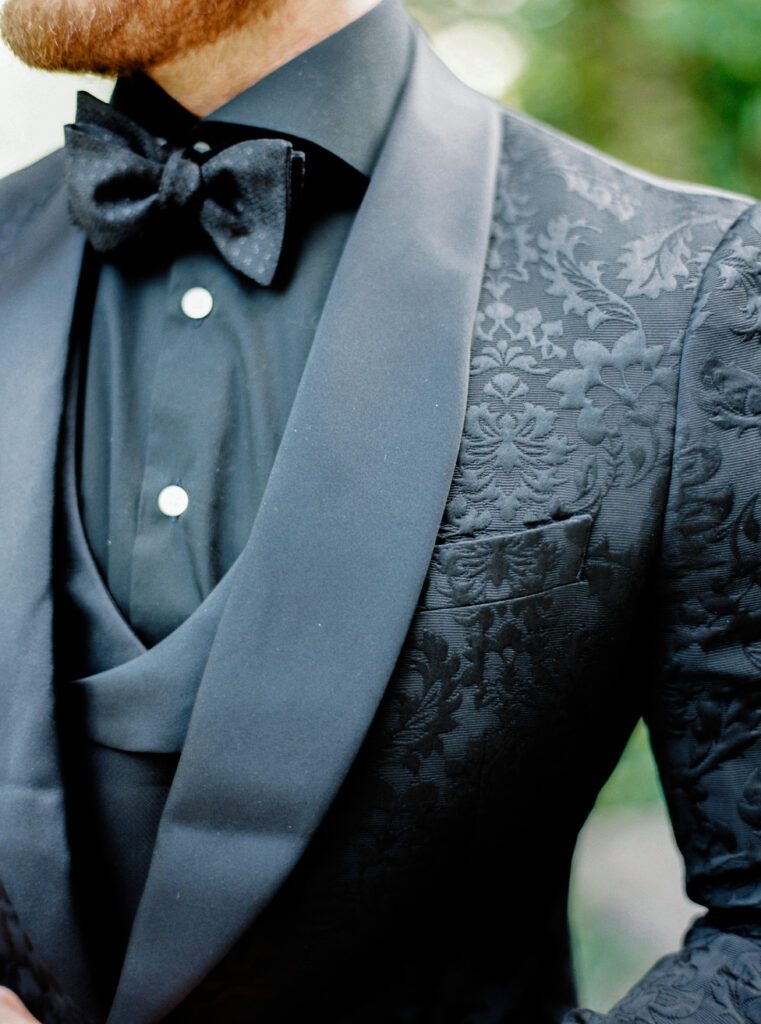 Textured black tuxedo