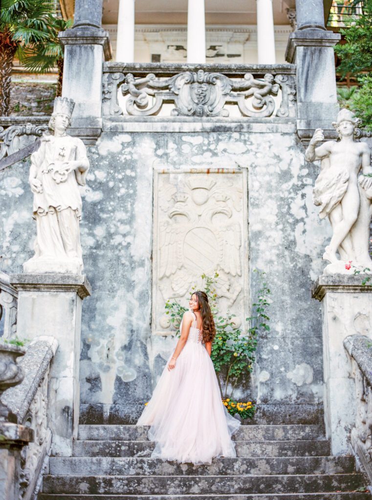 Quinceañera at Villa Monastero on Lake Como in Italy photographed by Lake Como photographer