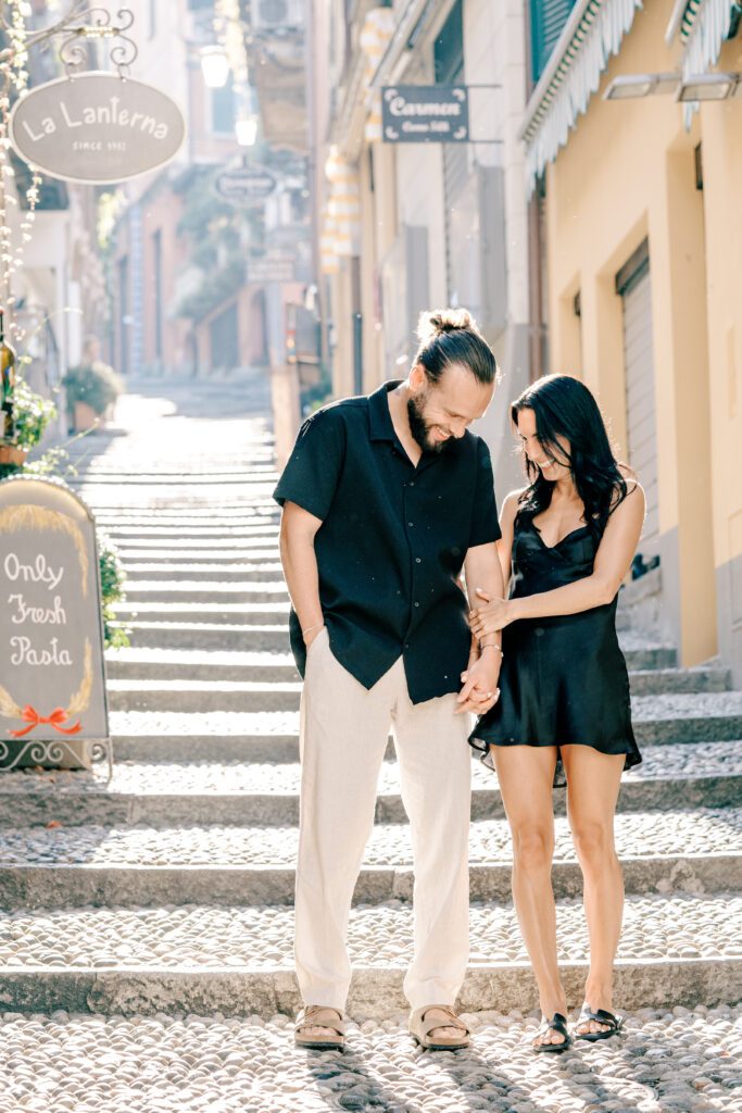 Engagement session in Bellagio Italy on Lake Como photographed by Lake Como photographer
