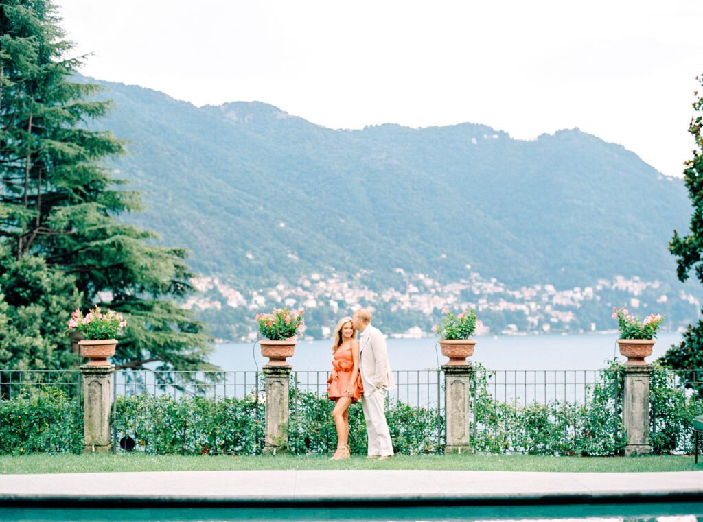 Lake Como engagement session at Passalacqua photographed by Lake Como photographer