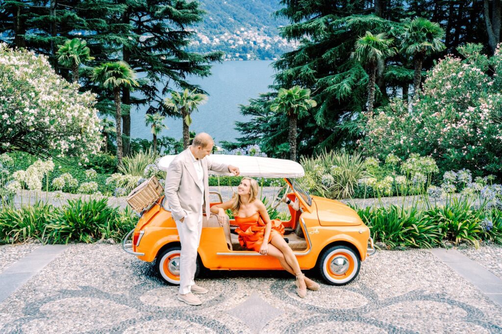 Lake Como engagement session at Passalacqua photographed by Lake Como photographer