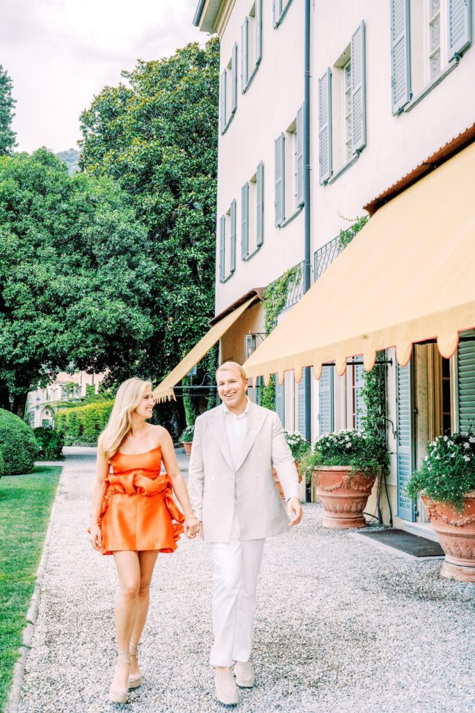 Lake Como engagement session at Passalacqua photographed by Lake Como photographer