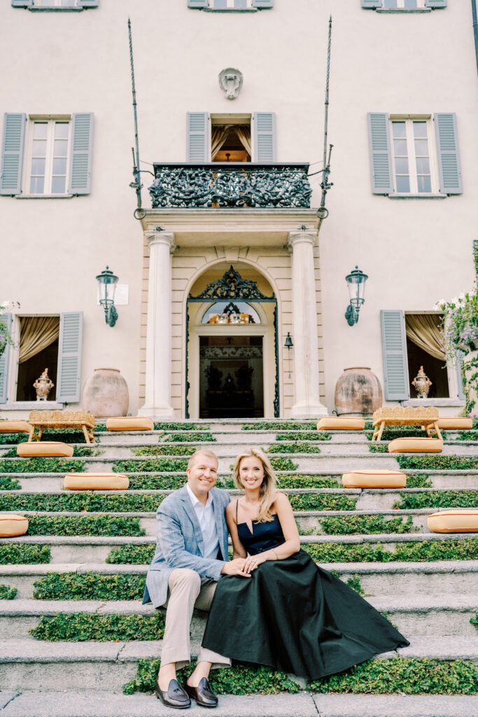 Lake Como engagement session at Passalacqua photographed by Lake Como photographer