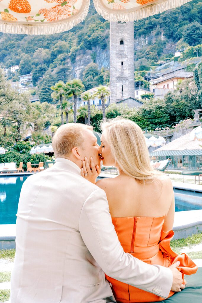 Lake Como engagement session at Passalacqua photographed by Lake Como photographer