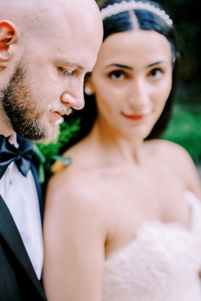 film photograph of bride and groom  at Lake Como elopement in Italy at Villa la Cassianella photographed by Lake Como photographer