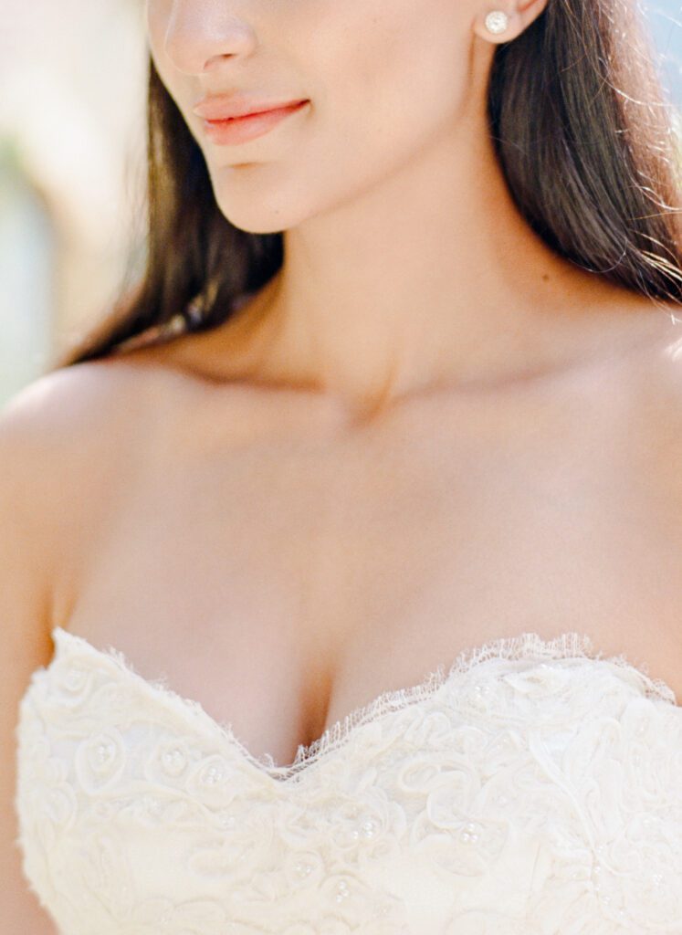 film photograph of bride at Lake Como elopement in Italy at Villa la Cassianella photographed by Lake Como photographer