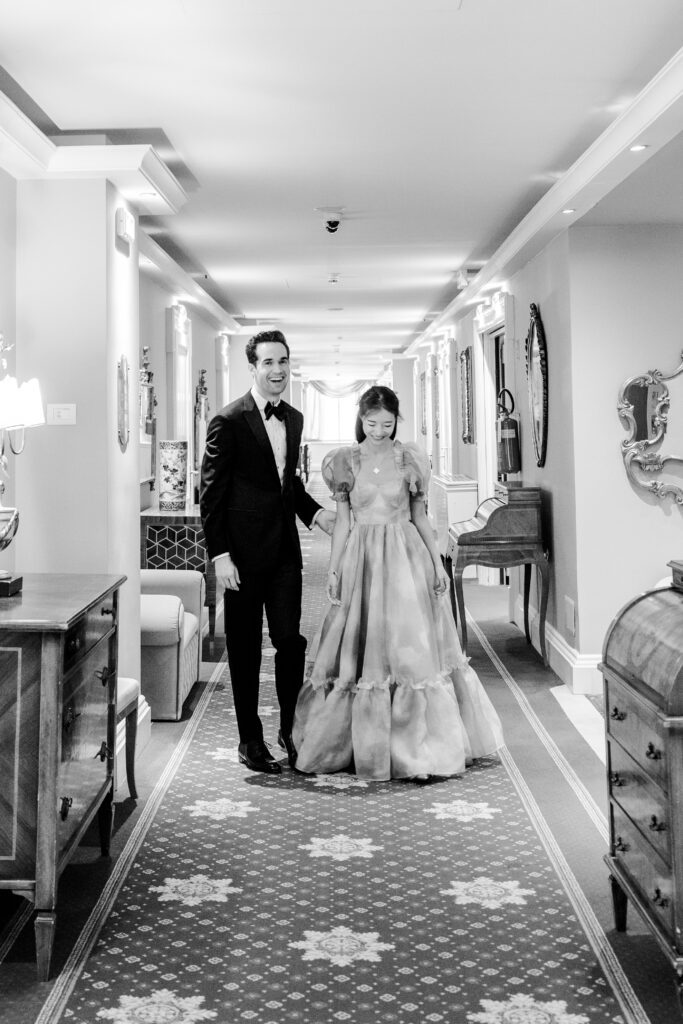 Barbie fashion inspired Lake Como engagement session at Grand Hotel Tremezzo photographed by Lake Como photographer
